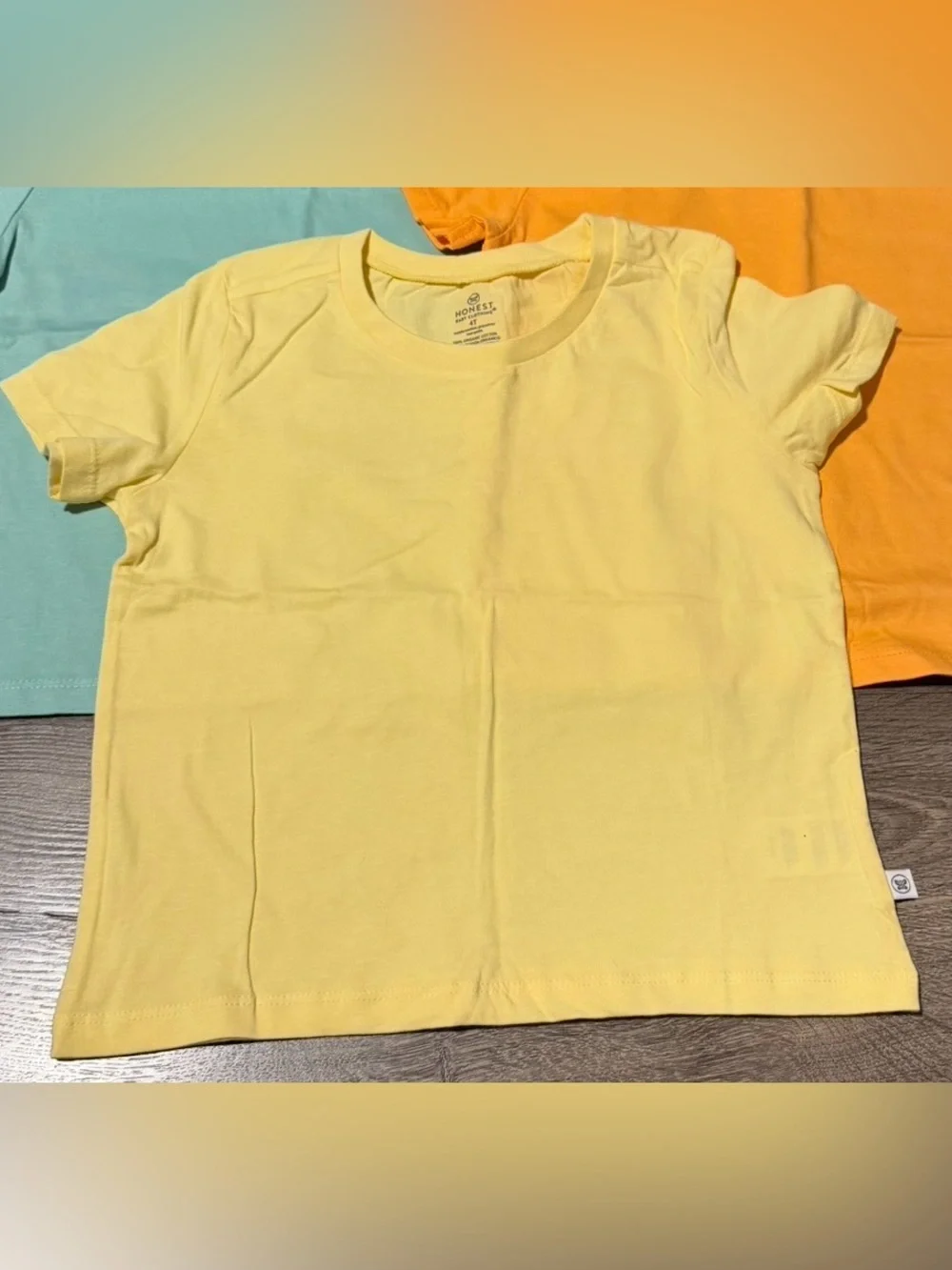 4t Toddler Boys Girls Children's Solid Crewneck Tshirts Yellow, Orange, Aqua